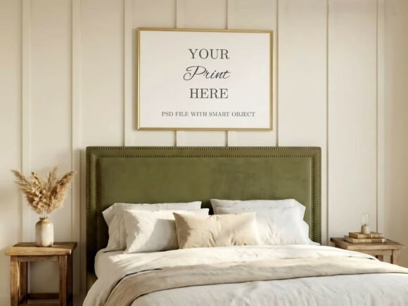 Download Japandi Bedroom Horizontal Frame Mockup - Horizontal frame mockup Collection