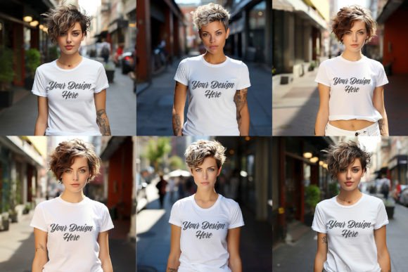 Download Beautiful Woman White T Shirt PSD Mockup - T shirt Collection