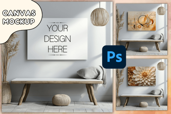 Download Poster Mockup PSD Canvas Mockup Unframed - Psd canvas mockup Collection