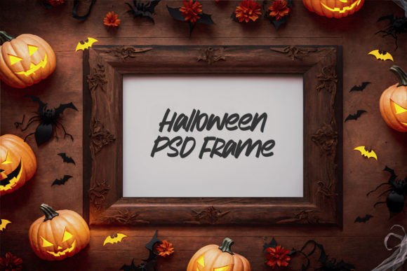 Download Wooden Halloween Frame PSD Mockup - Premium Resources